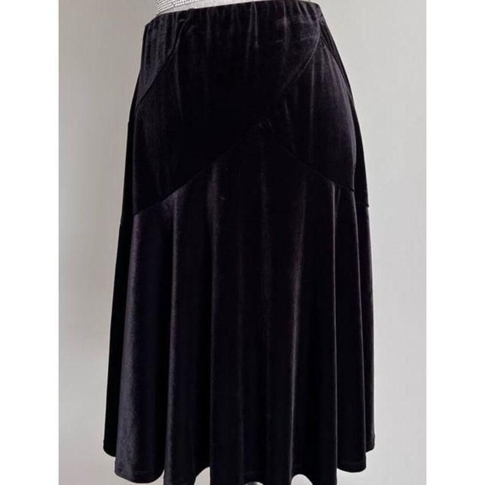 Coldwater Creek black Velvet midi‎ skirt size small - Picture 3 of 8